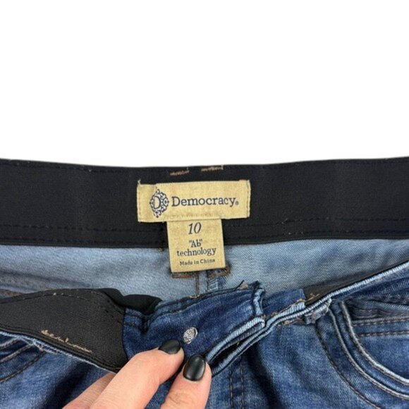 Democracy Jeans Women’s Size 10 “Ab” Technology Distressed Mid Rise Stretch - Picture 10 of 11